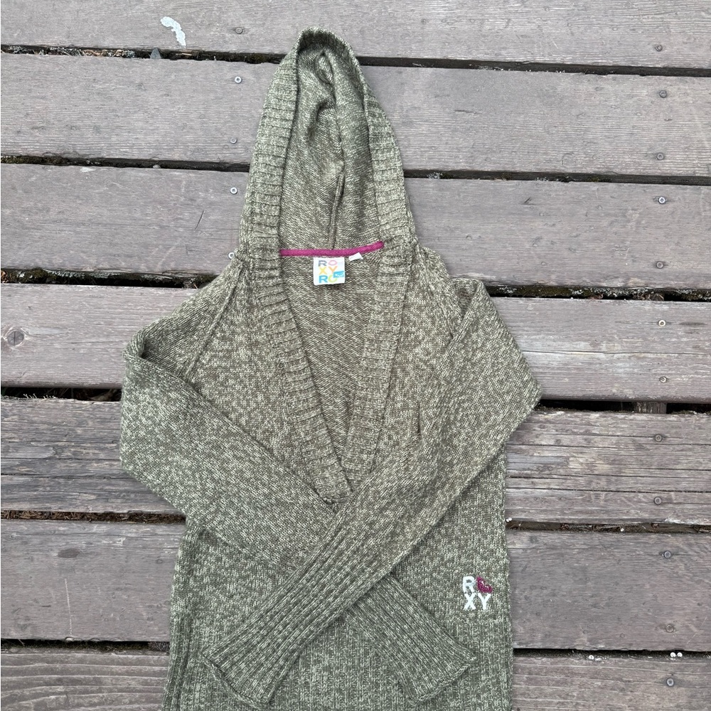 Roxy Green V-Neck Sweater